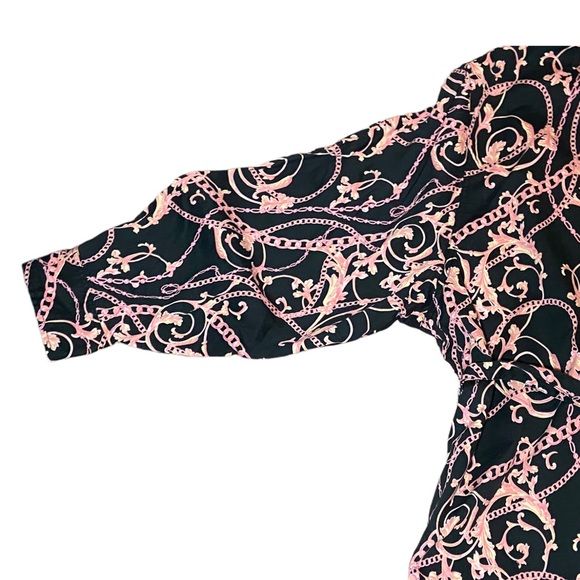 ASOS Design Curve Belted Twill Mini Swing Shirt Dress in Chain Print - Picture 11 of 14